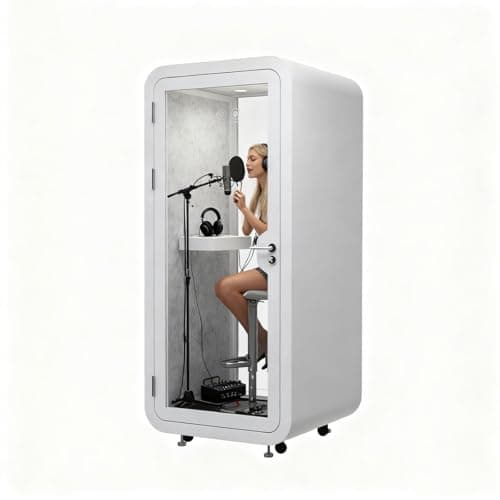 Joytar Office Sound Booth with LED Lighting and Desk (White)
