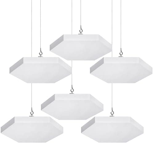 ElaraBerry Hexagon Ceiling Panels, 6-Pack Coated Fiberglass