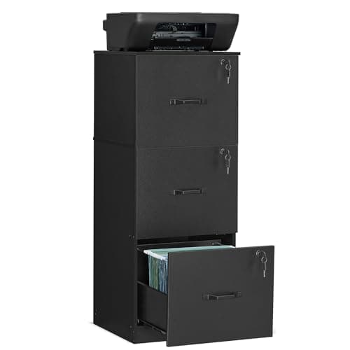 VASAGLE 3-Drawer Vertical File Cabinet with Locks