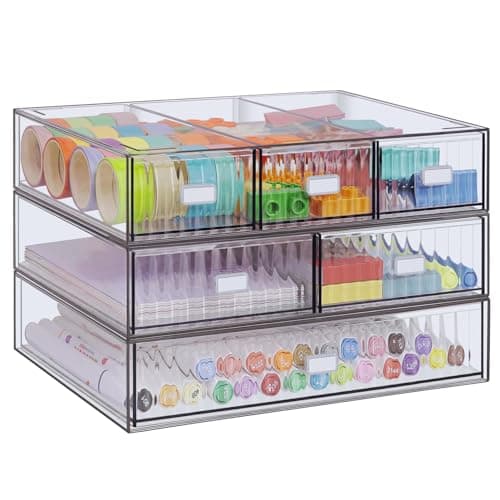 YOCOMEY 3-Tier Stackable Desk Organizer, 6 Drawers