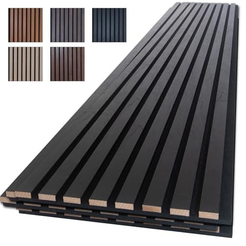 NeatiEase Wood Slat Wall Panels, 4-Piece 96 x 12.6 in