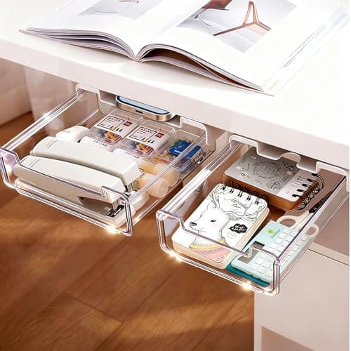 TooCust Under-Desk Storage Drawers, 2-Pack Large and Medium