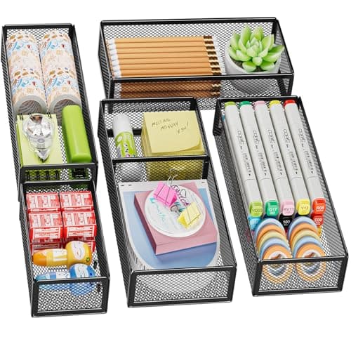Marbrasse Desk Drawer Organizer Set, 5-Pack