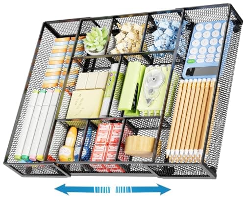 Marbrasse Expandable Desk Drawer Organizer, 10 Compartments