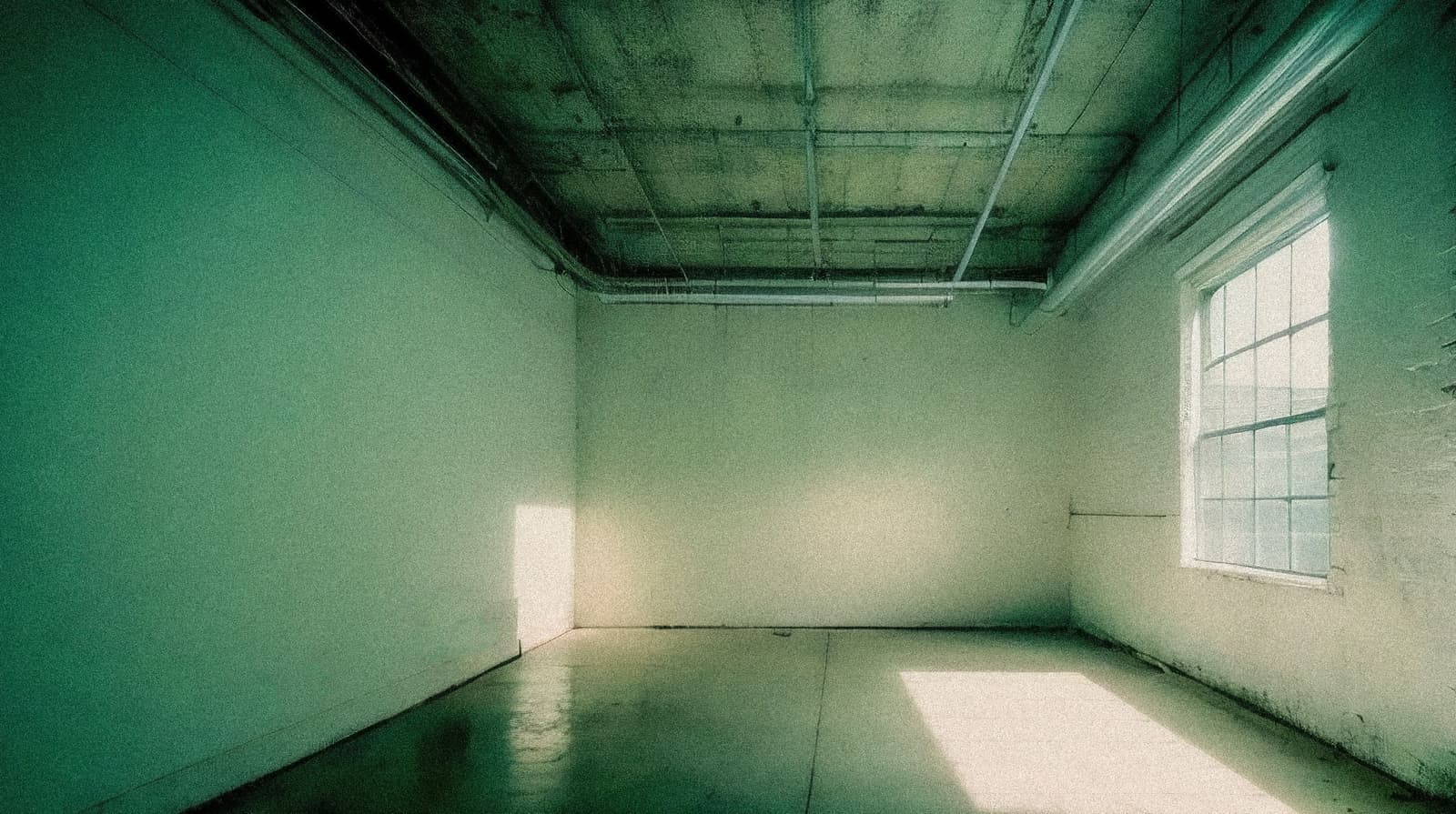 An empty room with bare walls and a hard floor